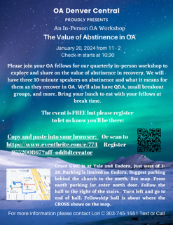 In-Person Workshop | The Value of Abstinence in OA